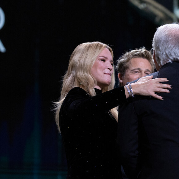Virginie Efira, Brad Pitt, David Fincher - David Fincher reçoit un César d'honneur lors de la 48ème édition des César à l'Olympia à Paris le 24 février 2023 © Olivier Borde / Dominique Jacovides / Bestimage 