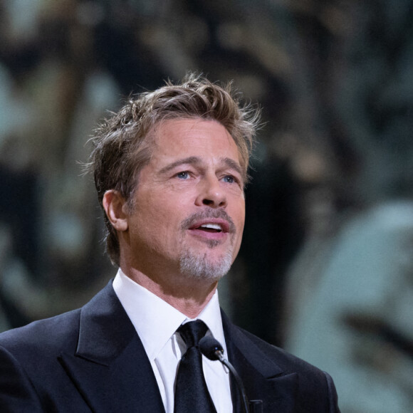 Brad Pitt - David Fincher reçoit un César d'honneur lors de la 48ème édition des César à l'Olympia à Paris le 24 février 2023 © Olivier Borde / Dominique Jacovides / Bestimage 