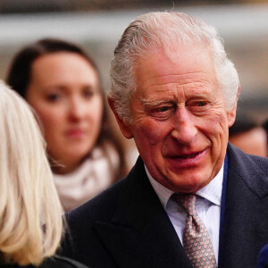 Le roi Charles III lors d'une visite au projet Felix à Poplar, dans l'est de Poplar, le 22 février 2023.