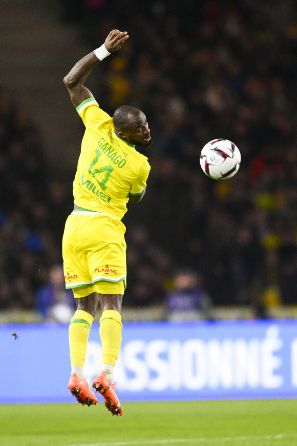 "Ma fille était une bouffée d'énergie. Elle était toujours joyeuse. J'espère qu'elle sera fière de moi et que je marquerai beaucoup de buts pour elle", a-t-il déclaré après la rencontre
Ignatius Ganago (Nantes) - Match de Ligue 1 Uber Eats "Nantes - Marseille" (0-2) à Nantes le 1er février 2023.