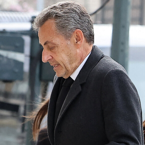 Nicolas Sarkozy - Obsèques de Päl Sarkozy de Nagy Bocsa en l'église Saint-Jean Baptiste de Neuilly-sur-Seine, le 9 mars 2023. © Dominique Jacovides / Bestimage