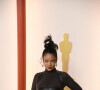 Mais dès le tapis rouge, elle a marqué avec sa robe en cuir. 
RIHANNA (enceinte) au photocall de la 95ème édition de la cérémonie des Oscars à Los Angeles, le 12 mars 2023. © Kevin Sullivan via Zuma Press/Bestimage 