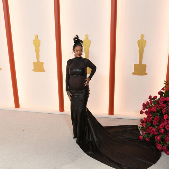 Rihanna (enceinte) au photocall de la 95ème édition de la cérémonie des Oscars à Los Angeles, le 12 mars 2023. 