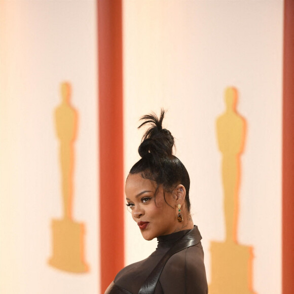 Rihanna (enceinte) au photocall de la 95ème édition de la cérémonie des Oscars à Los Angeles, le 12 mars 2023. 