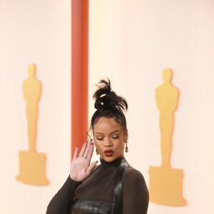 Rihanna (enceinte) au photocall de la 95ème édition de la cérémonie des Oscars à Los Angeles, le 12 mars 2023. 