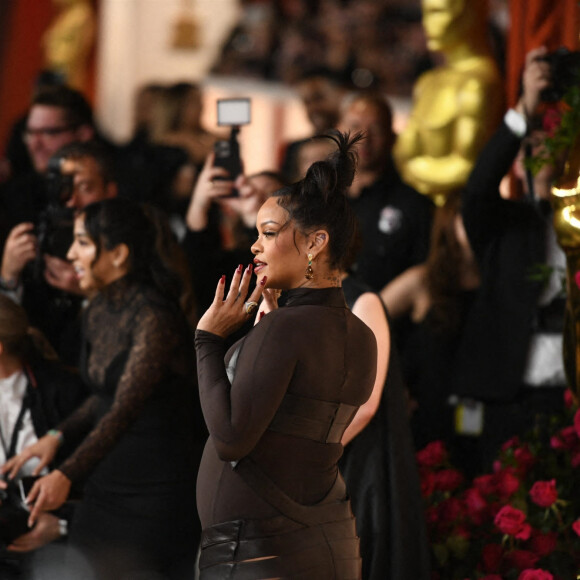 Rihanna (enceinte) au photocall de la 95ème édition de la cérémonie des Oscars à Los Angeles, le 12 mars 2023. 