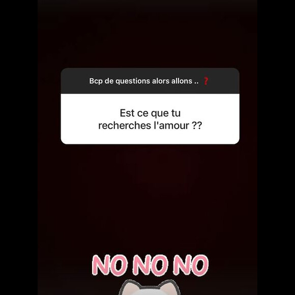 Après avoir assuré que ce n'était pas le cas, elle a fait savoir qu'elle ne recherchait pas l'amour