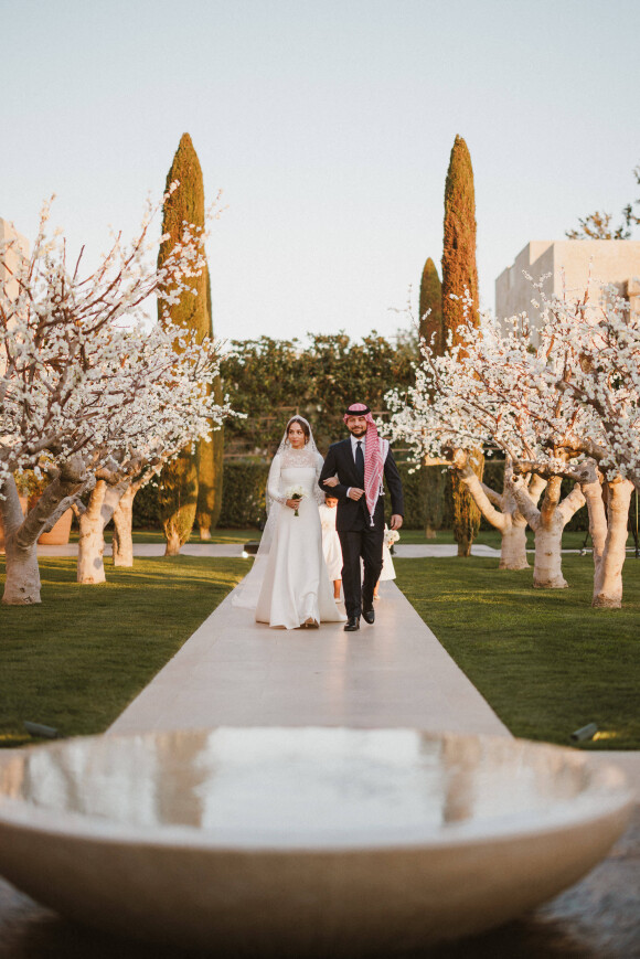 La princesse Iman de Jordanie et Jameel Alexander Thermiotis - Mariage de la princesse Iman de Jordanie avec Jameel Alexander Thermiotis au palais Beit al-Urdon à Amman en Jordanie le 12 mars 2023. 