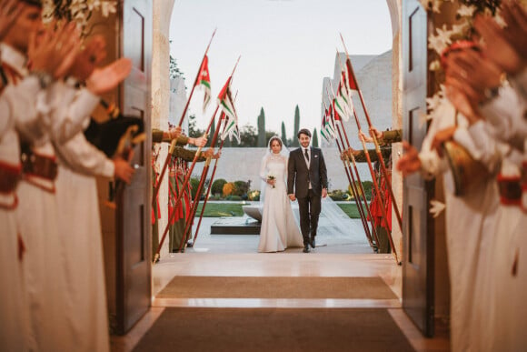 La princesse Iman de Jordanie, Jameel Alexander Thermiotis - Mariage de la princesse Iman de Jordanie avec Jameel Alexander Thermiotis au palais Beit al-Urdon à Amman en Jordanie le 12 mars 2023. 