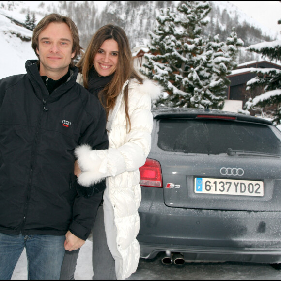 David Hallyday et sa femme Alexandra Pastor - Coupe du monde de ski au Val d'Isère en 2008