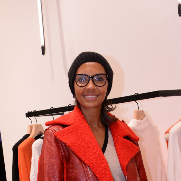 Exclusif - Karine Le Marchand lors de l'inauguration de la boutique flagship "Kujten" (marque française spécialisée dans le cachemire), située avenue Victor Hugo à Paris, le 27 novembre 2019. © Rachid Bellak/Bestimage