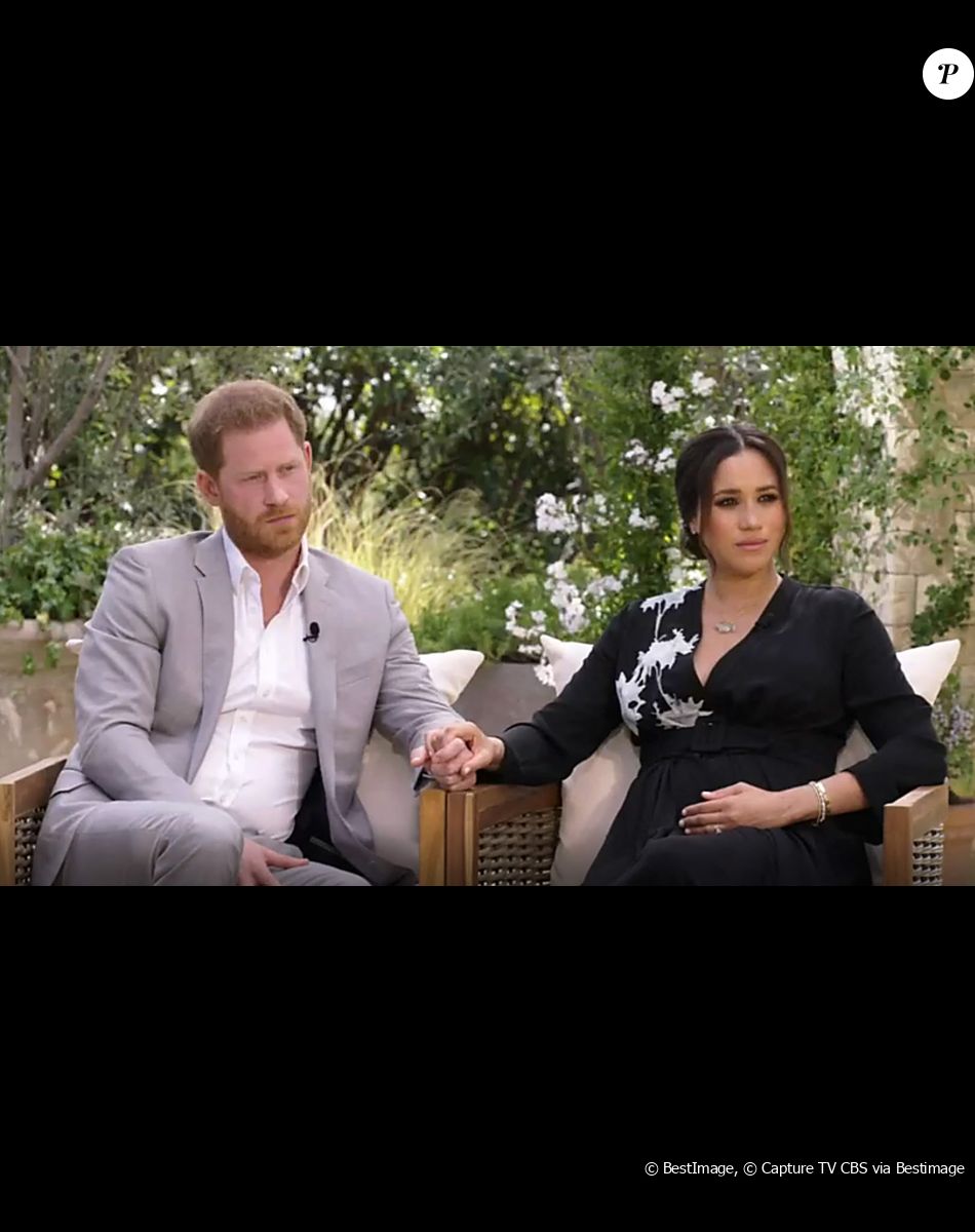 La chaîne CBS va diffuser l'entretien intitulé "Meghan & Harry" entre le prince Harry, Meghan Markle et la présentatrice américaine Oprah Winfrey, qui sera diffusé le 7 mars. Un échange qui promet son lot de révélations explosives. © Capture TV CBS via Bestimage