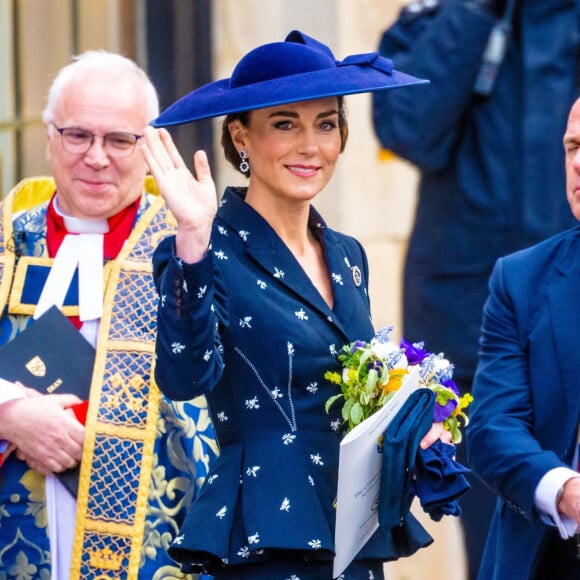 Catherine (Kate) Middleton, princesse de Galles - La famille royale britannique à la sortie du service annuel du jour du Commonwealth à l'abbaye de Westminster à Londres le 13 mars 2023. 