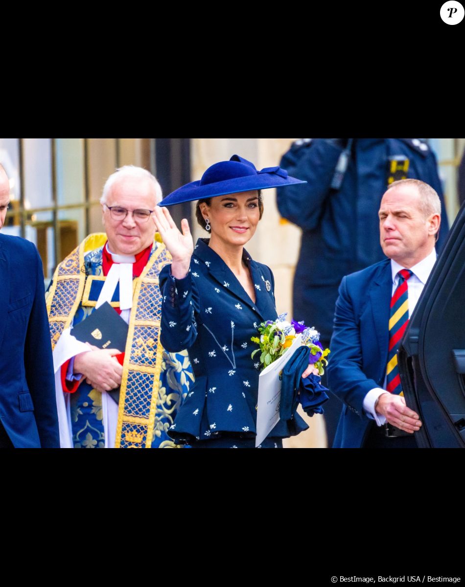 Catherine (Kate) Middleton, princesse de Galles - La famille royale britannique à la sortie du service annuel du jour du Commonwealth à l'abbaye de Westminster à Londres le 13 mars 2023.