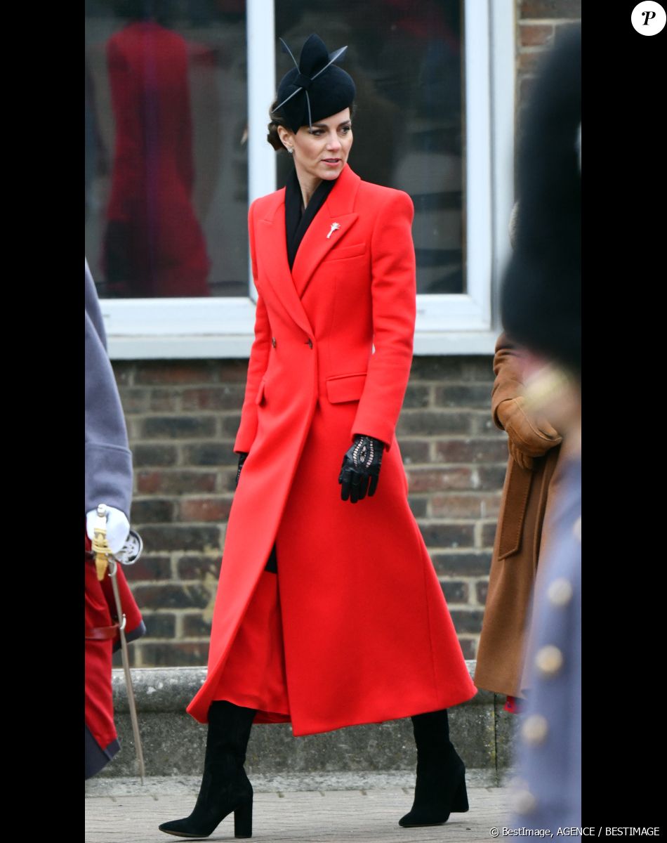 Kate Catherine Middleton, princesse de Galles, en visite au "1st Battalion Welsh Guards at Combermere Barracks "à Windsor, à l'occasion de la Saint-David. Le 1er mars 2023