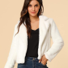 Soyez plus chic que jamais avec cette veste en fausse fourrure Allegra K