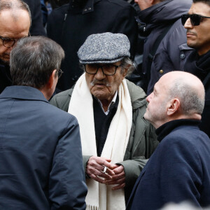 Gérard Hernandez, Ryad Baxx et Claudia Mongumu - Sorties des obsèques de Marion Game en l'église Saint Roch à Paris, France, le 31 mars 2023. © Christophe Clovis/Bestimage 