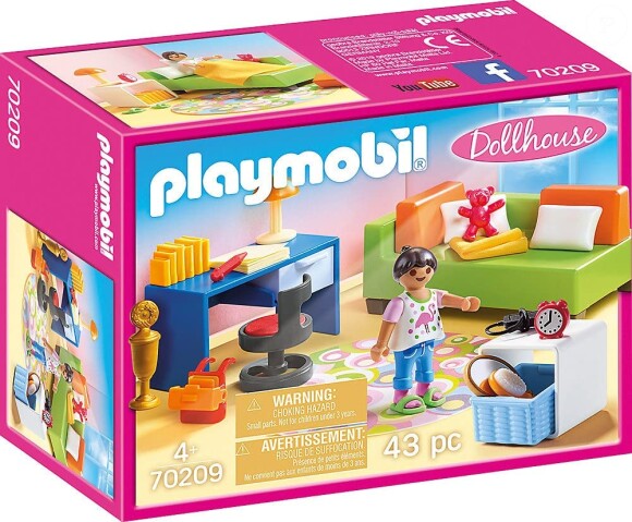 La petite fille Playmobil a une chambre de rêve avec ce jeu Playmobil Dollhouse chambre d'enfant