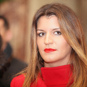 Marlène Schiappa, Secrétaire d'État auprès de la Première ministre, chargée de l'Économie sociale et solidaire et de la Vie associative- Remise du prix Ilan Halimi à l'Hôtel de Bourvallais à Paris, en présence d'E.Dupond-Moretti, ministre de la Justice, le 14 février 2023. © Jonathan Rebboah / Bestimage