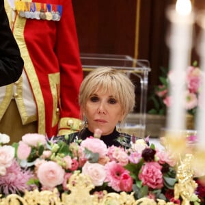 Brigitte Macron au dîner d'Etat offert en l'honneur du Président de la République et de sa femme par le Roi des Pays- Bas au palais royal à Amsterdam le 11 avril 2023. © Dominique Jacovides / Bestimage 