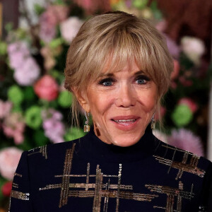 Brigitte Macron au dîner d'Etat offert en l'honneur du Président de la République et de sa femme par le Roi des Pays- Bas au palais royal à Amsterdam le 11 avril 2023. © Dominique Jacovides / Bestimage 