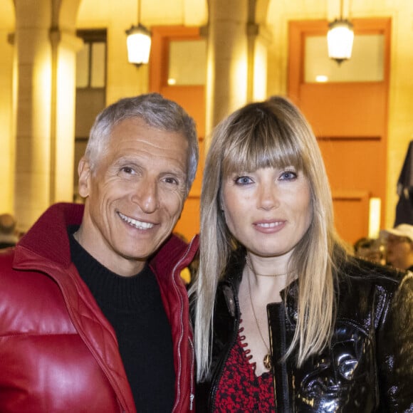 Exclusif - Nagui et sa femme Melanie Page - Cérémonie de remise du prix Raymond Devos au théâtre Edouard VII à Paris dans le cadre de la 28ème édition de la semaine de la Langue Française et de la Francophonie le 20 mars 2023. © Coadic Guirec - Cyril Bruneau / Bestimage