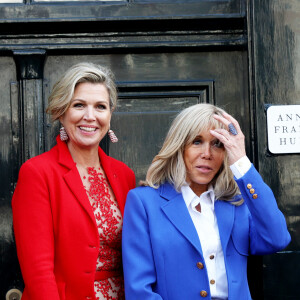 Le Première Dame française Brigitte Macron et la reine Maxima des Pays-Bas visitent la Maison d'Anne Frank dans le cadre de la visite d'État du couple présidentiel français aux Pays-Bas, Jour 2, à Amsterdam, Pays-Bas, le 12 avril 2023. © Dominique Jacovides/Bestimage 