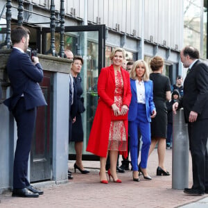 Le Première Dame française Brigitte Macron et la reine Maxima des Pays-Bas visitent la Maison d'Anne Frank dans le cadre de la visite d'État du couple présidentiel français aux Pays-Bas, Jour 2, à Amsterdam, Pays-Bas, le 12 avril 2023. © Dominique Jacovides/Bestimage 