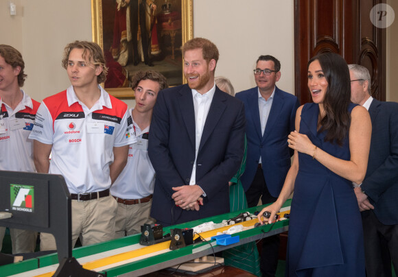 Le prince Harry, duc de Sussex, et Meghan Markle, duchesse de Sussex, participent à la campagne "This Girl Can" à Government House, Melbourne le 18 octobre 2018. 