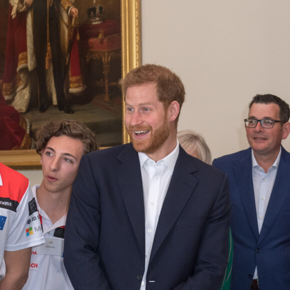 Le prince Harry, duc de Sussex, et Meghan Markle, duchesse de Sussex, participent à la campagne "This Girl Can" à Government House, Melbourne le 18 octobre 2018. 