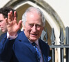 Le couronnement de Charles III aura lieu le 6 mai prochain à Londres.
Le roi Charles III d'Angleterre - La famille royale du Royaume Uni arrive pour assister à la messe de Pâques à la chapelle Saint Georges au château de Windsor, le 9 avril 2023. 