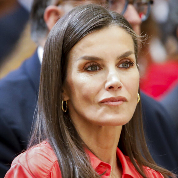 La reine Letizia était sublime ce mardi pour une cérémonie de remise des prix. 
Le roi Felipe VI et la reine Letizia d'Espagne, assistent à la remise des prix "National Sports Awards" au Palais Royal d'El Pardo à Madrid. 