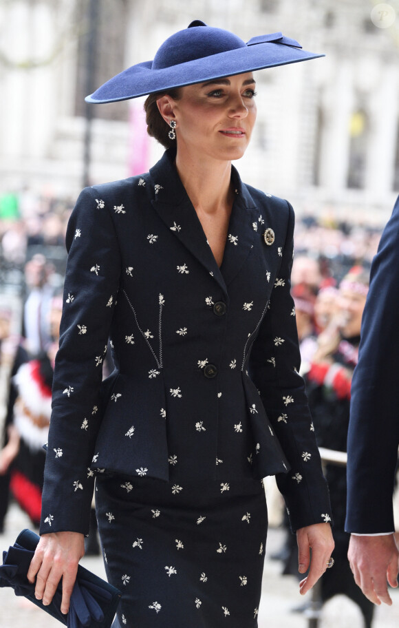 Catherine (Kate) Middleton, princesse de Galles - Arrivées au service annuel du jour du Commonwealth à l'abbaye de Westminster à Londres, le 13 mars 2023. 