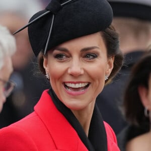 Catherine Kate Middleton, princesse de Galles, en visite au "1st Battalion Welsh Guards at Combermere Barracks "à Windsor, à l'occasion de la Saint-David le 1er mars 2023. 