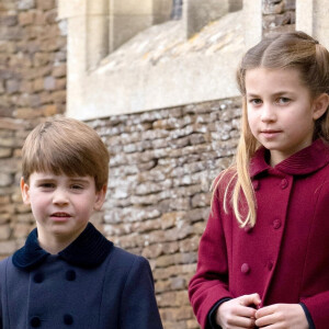 Le prince Louis de Galles, et la princesse Charlotte de Galles - La famille royale d'Angleterre assiste au service religieux de Noël à l'église St Mary Magdalene à Sandringham, Norfolk, Royaume Uni, le 25 décembre 2022. 