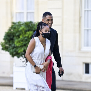 Tony Yoka et Estelle Mossely - Cérémonie des médaillés olympiques et paralympiques des Jeux de Tokyo au Palais de l'Elysée à Paris le 13 septembre 2021. © JB Autissier/Panoramic/Bestimage