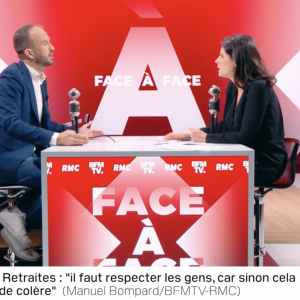 Le ton est très vite monté entre Apolline de Malherbe et son invité Manuel Bompard dans "Face à Face" sur BFMTV