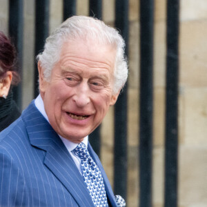 Le roi Charles III d'Angleterre - La famille royale britannique à la sortie du service annuel du jour du Commonwealth à l'abbaye de Westminster à Londres le 13 mars 2023. 