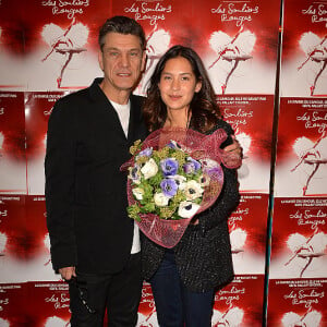 Marc Lavoine et sa compagne Line Papin au photocall de la générale de presse du spectacle musicale "Les Souliers Rouges" aux Folies Bergères à Paris, France, le 4 février 2020. © Veeren/Bestimage 