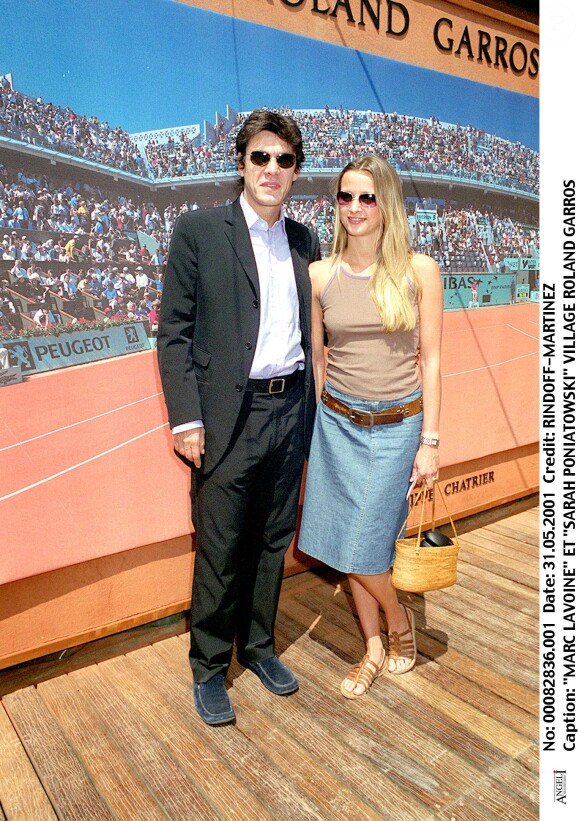 Marc Lavoine et SarahPoniatowski au village Roland Garros.