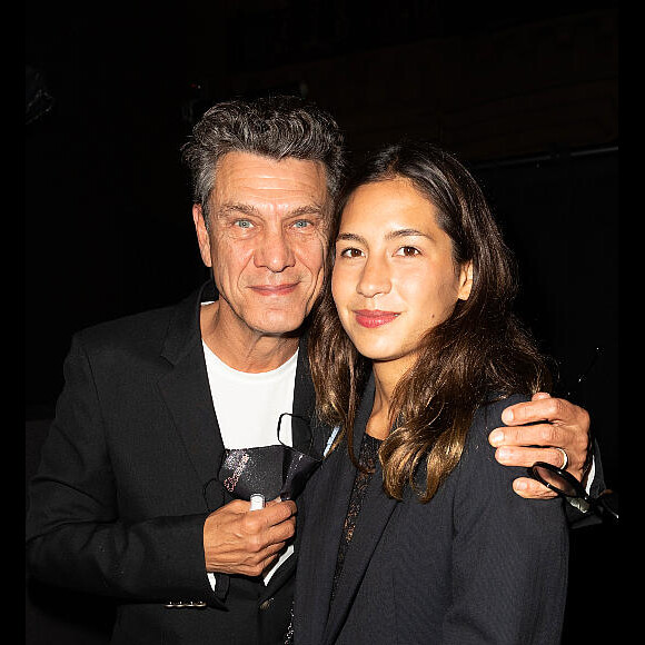 Exclusif - Première sortie officielle de Marc Lavoine et sa femme Line Papin depuis leur mariage lors du défilé Etam Live Show 2020 à Paris le 30 septembre 2020. © Pool Agence Bestimage 