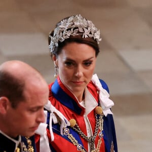 Seuls 2200 invités triés sur le volet sont finalement présents au sein du lieu de culte pour assister à ce moment privilégié, et bien sûr en première ligne les membres de la famille royale.
Le prince William, prince de Galles, et Catherine (Kate) Middleton, princesse de Galles - Les invités à la cérémonie de couronnement du roi d'Angleterre à l'abbaye de Westminster de Londres, Royaume Uni, le 6 mai 2023.