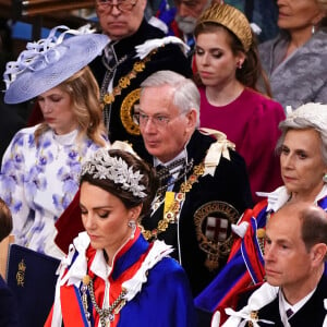 Le prince William, prince de Galles, et Catherine (Kate) Middleton, princesse de Galles, La princesse Charlotte de Galles, Le prince Louis de Galles - Les invités à la cérémonie de couronnement du roi d'Angleterre à l'abbaye de Westminster de Londres, Royaume Uni, le 6 mai 2023.