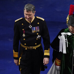 La fille de la reine Elizabeth II et du prince Philip Mountbatten s'est entretenu avec le prince Harry.
La princesse Anne au couronnement du roi d'Angleterre à l'abbaye de Westminster de Londres, Royaume-Uni, le 6 mai 2023. © Agence / Bestimage