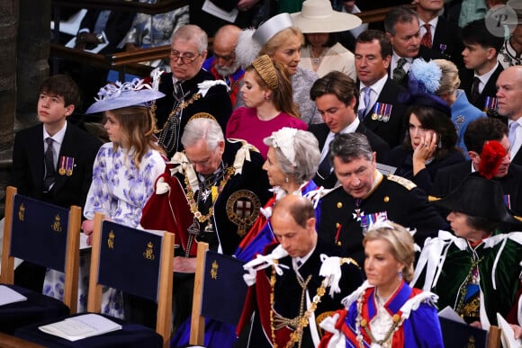 Toute la famile royale assiste au de couronnement du roi d'Angleterre à l'abbaye de Westminster de Londres, Royaume-Uni, le 6 mai 2023. © Agence / Bestimage