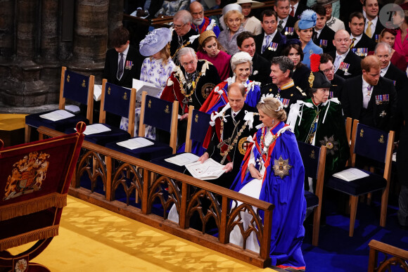 Le prince Harry et sa famille lors de la cérémonie de couronnement du roi d'Angleterre à l'abbaye de Westminster de Londres, Royaume-Uni, le 6 mai 2023. © Agence / Bestimage
