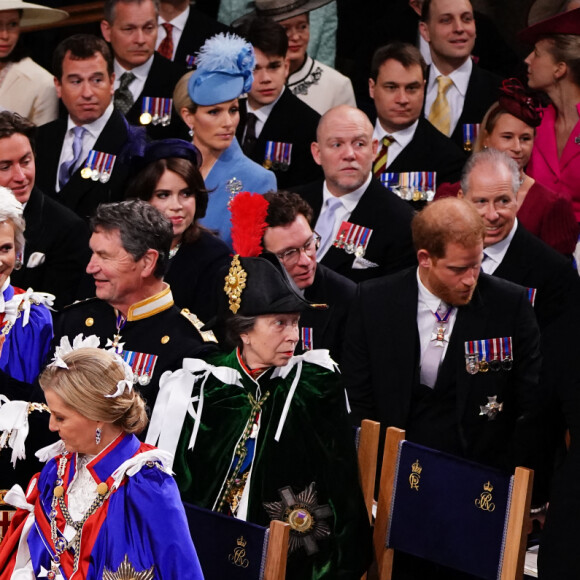 Le prince Harry et sa famille lors de la cérémonie de couronnement du roi d'Angleterre à l'abbaye de Westminster de Londres, Royaume-Uni, le 6 mai 2023. © Agence / Bestimage