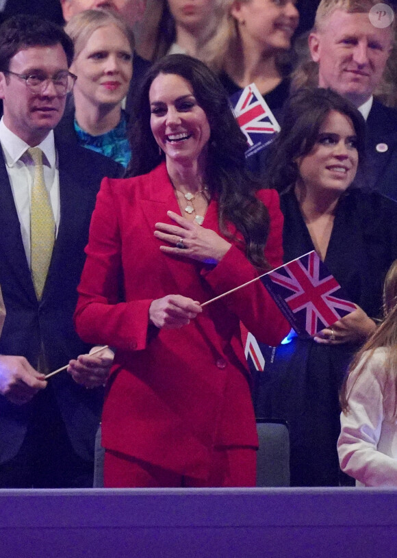 Catherine (Kate) Middleton, princesse de Galles au concert du couronnement du roi et de la reine dans l'enceinte du château de Windsor, Royaume Uni, le 7 mai 2023.