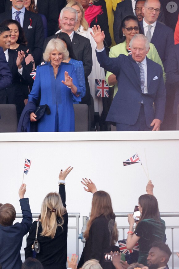 Camilla Parker Bowles, reine consort d'Angleterre et le roi Charles III d'Angleterre au concert du couronnement du roi et de la reine dans l'enceinte du château de Windsor, Royaume Uni, le 7 mai 2023.