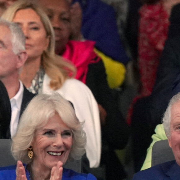 Camilla Parker Bowles, reine consort d'Angleterre et le roi Charles III d'Angleterre au concert du couronnement du roi et de la reine dans l'enceinte du château de Windsor, Royaume Uni, le 7 mai 2023. 